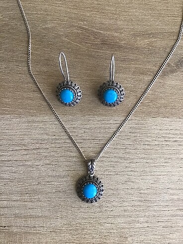 Gümüş Kolye Küpe Set