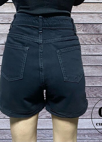 Diğer Mom kalıp yıkamalı denim şort