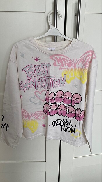 9 Yaş Beden ten rengi Renk Kız çocuk sweatshirt Zara
