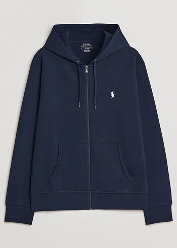 Erkek Lacivert Fermuarlı Kapüşonlu Sweatshirt
