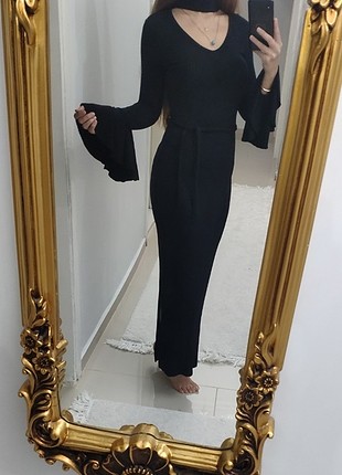 Siyah İspanyol Kol Elbise