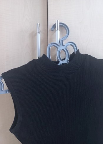 xs Beden Siyah Vücuda Oturan Bisiklet Yaka Mini Fitilli Elbise