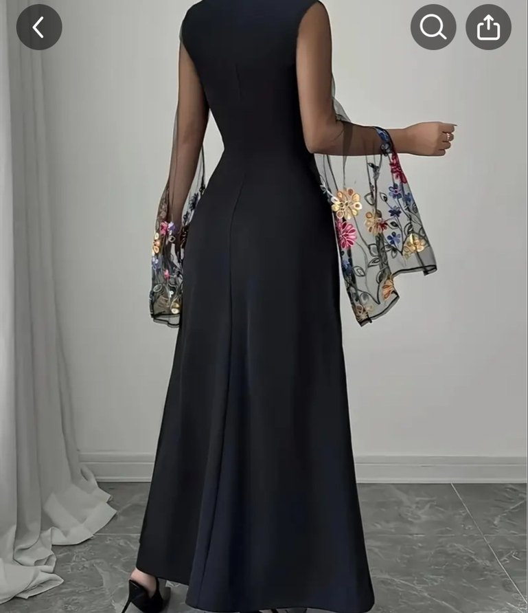 Drapeli Siyah Uzun Straplez Elbise - Görsel 2