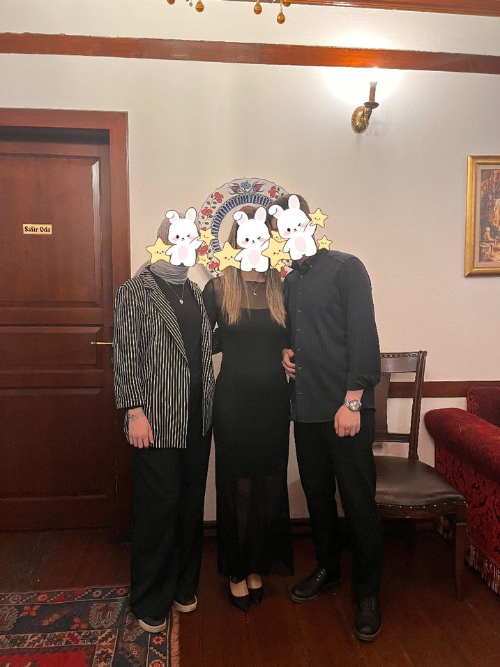 Şeffaf Siyah Uzun Kollu Uzun Elbise - Görsel 2