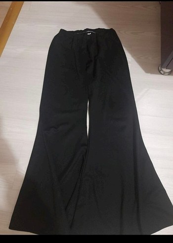 Siyah Kadın Salaş İspanyol Paça Pantolon