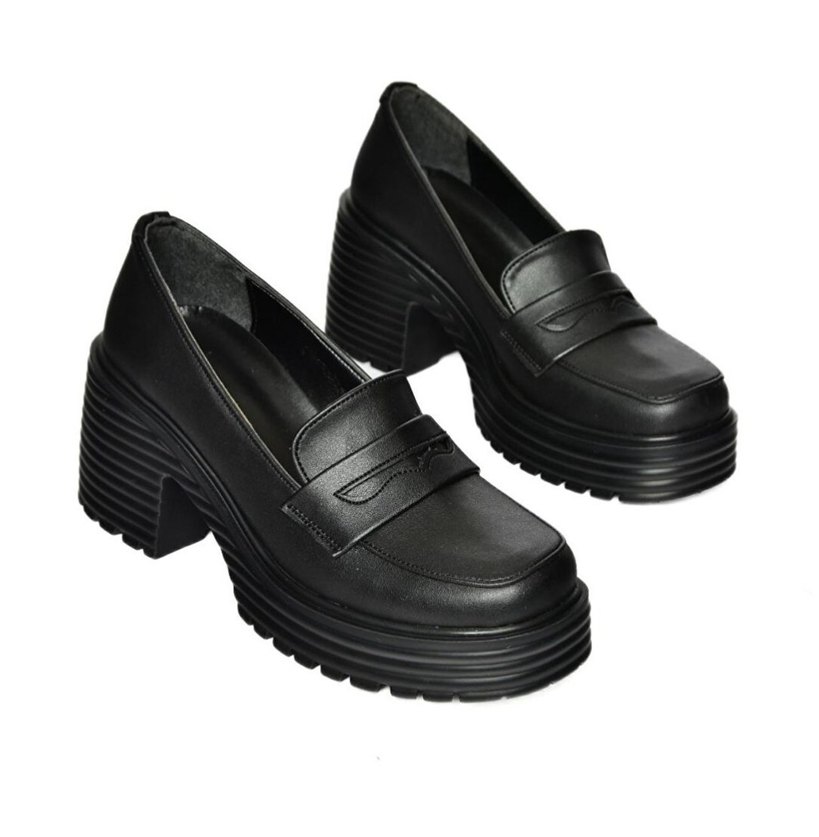 Siyah Platform Topuklu Kadın Ayakkabı - Görsel 4