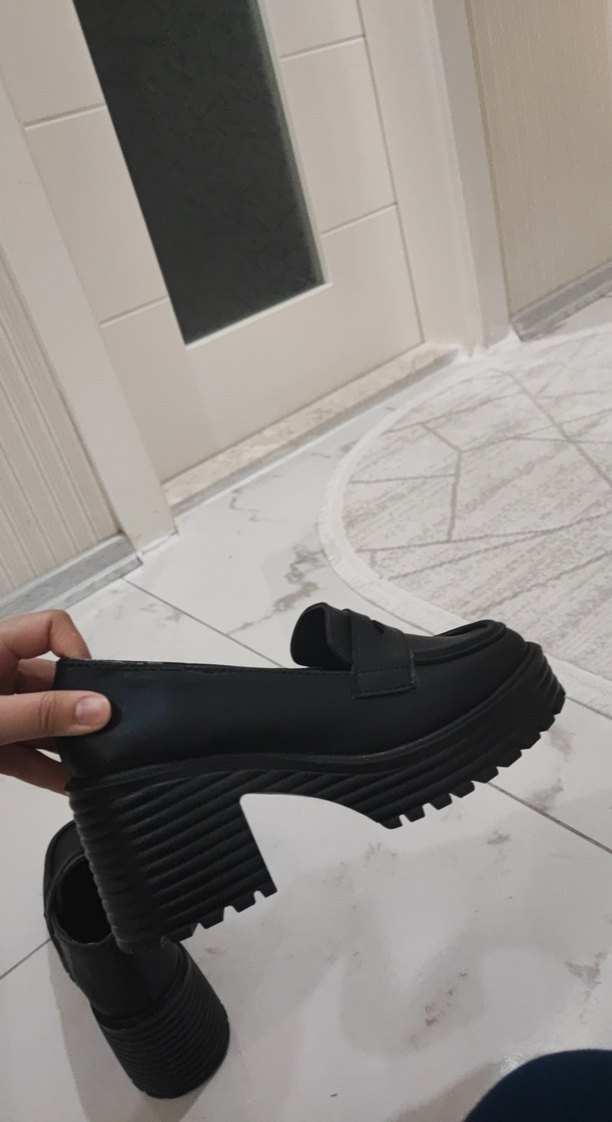 Siyah Platform Topuklu Kadın Ayakkabı - Görsel 5