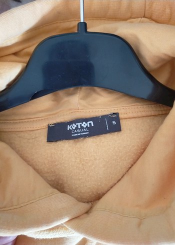 s Beden sarı Renk #koton Sarı Oversize Kapüşonlu erkek Sweatshirt