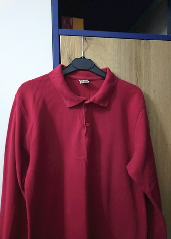 Bordo Uzun Kollu Polo Tişört - Görsel 2