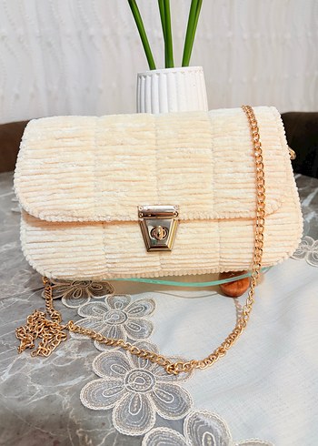 Beyaz Pilili Bohem Kadın Çanta el emeği - Görsel 3