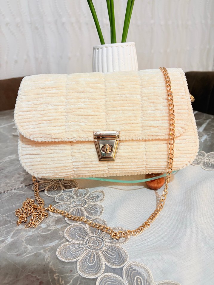 Beyaz Pilili Bohem Kadın Çanta el emeği - Görsel 3