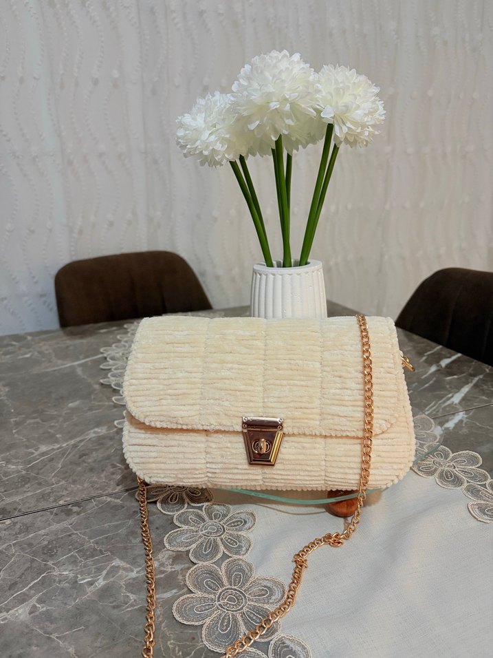 Beyaz Pilili Bohem Kadın Çanta el emeği - Görsel 2