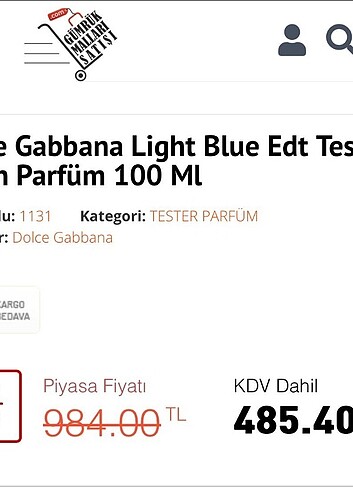 Dolce & Gabbana dolce gabbana light blue tester orijinal parfum 
