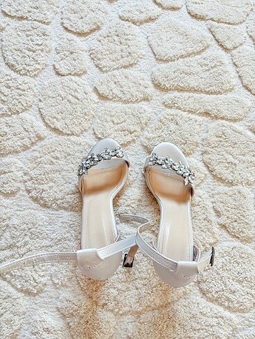 taşlı saten topuklu ayakkabı abiye - Görsel 5