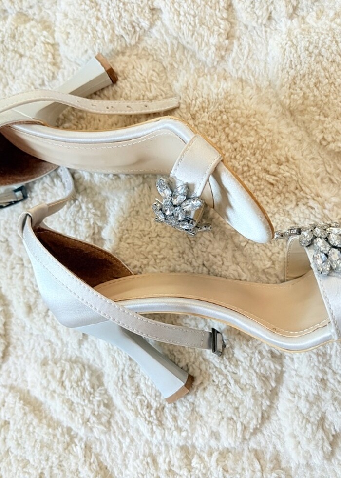 taşlı saten topuklu ayakkabı abiye - Görsel 4