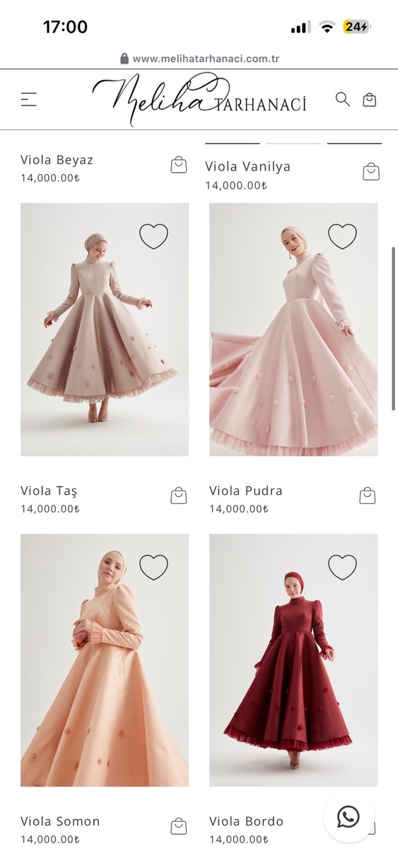 Meliha tarhanacı Uzun Kollu Pembe Tesettür Abiye Elbise - Görsel 2