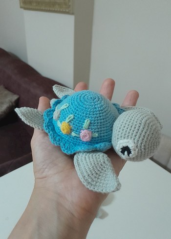 Fisher Price Pastel Renkli Örgü Kaplumbağa Peluş Oyuncak