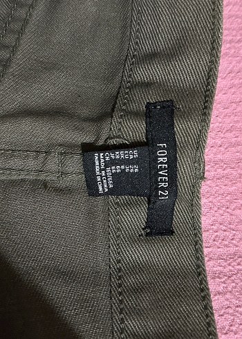 Haki Yeşil Mini Kot Şort - Görsel 5