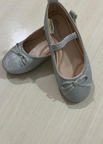 Kız Çocuk Gri Simli Babet Ayakkabı - Görsel 3