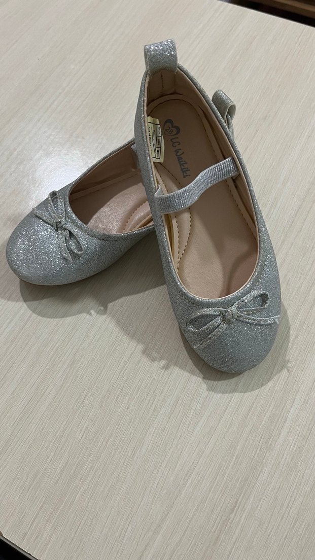 Kız Çocuk Gri Simli Babet Ayakkabı - Görsel 3