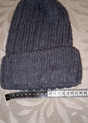 Gri Örgü Kadın Bere - Görsel 3