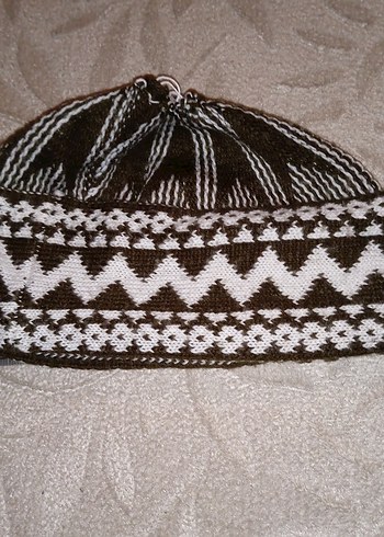 Kahverengi Gri Desenli Erkek Bere - Görsel 2