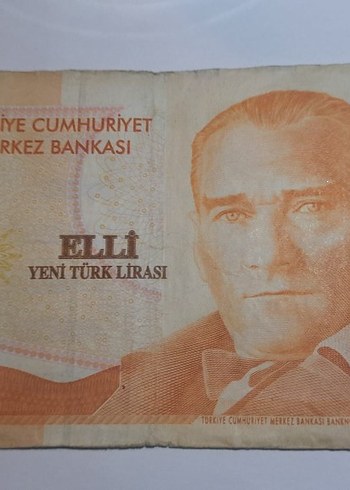 50 YENİ TÜRK LİRASI ESKİ BANKNOT G86 SERİ KOLEKSİYONLUK