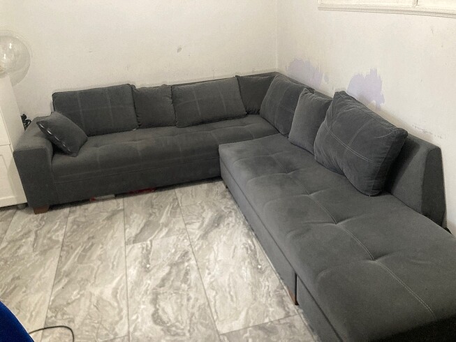  Beden gri Renk VİVENSE antrasit köşe koltuk L koltuk
