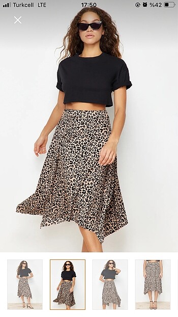Trendyol & Milla leopar desenli midi boy etek