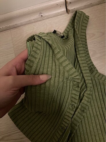 m Beden yeşil Renk Yeşil Yelek Tarzı Crop
