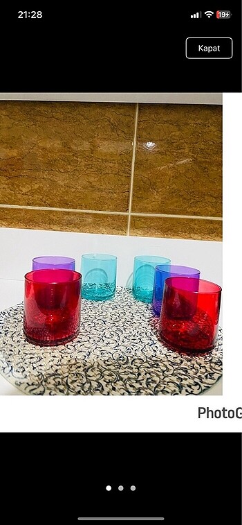  Beden Sufle kapları ve renkli su bardakları