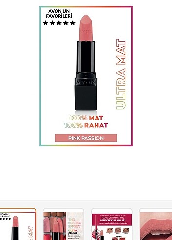  Beden pembe Renk Avon pink passion mat ruj