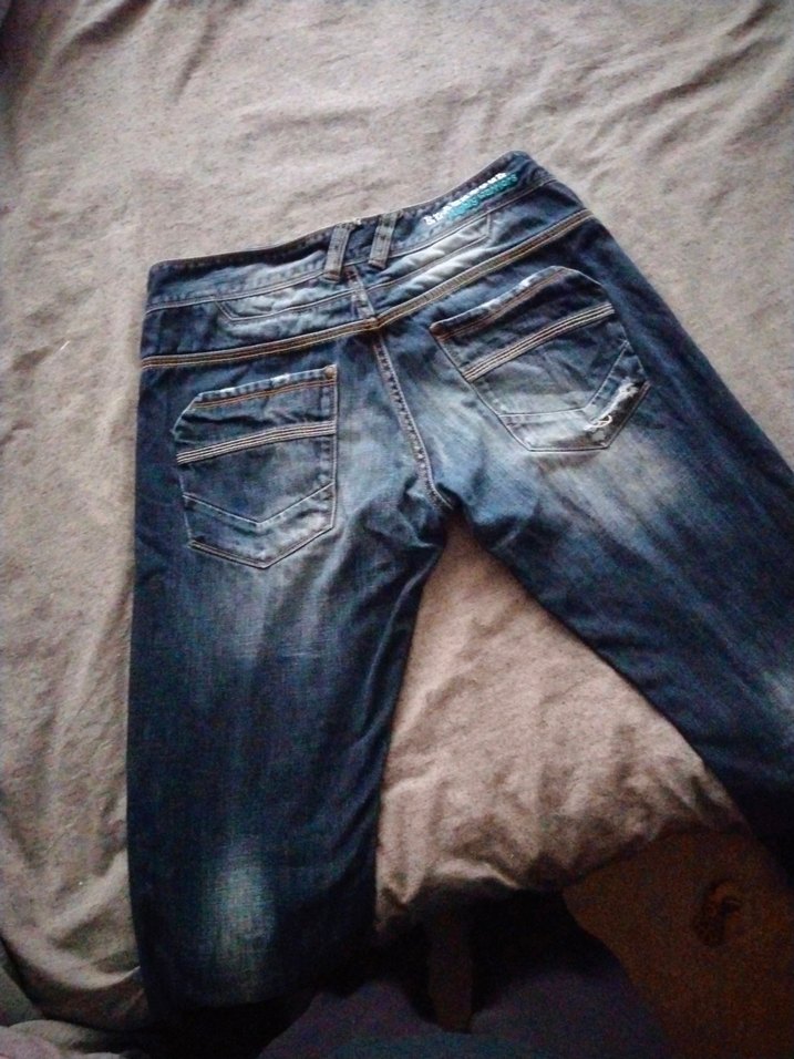 Erkek Lacivert Renkli Bol Kesim Kot Pantolon - Görsel 4