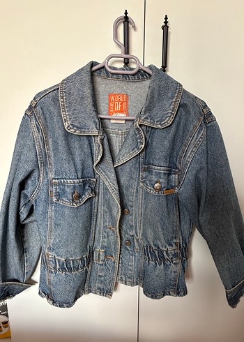 Düğmeli Mavi Denim Kadın Ceket