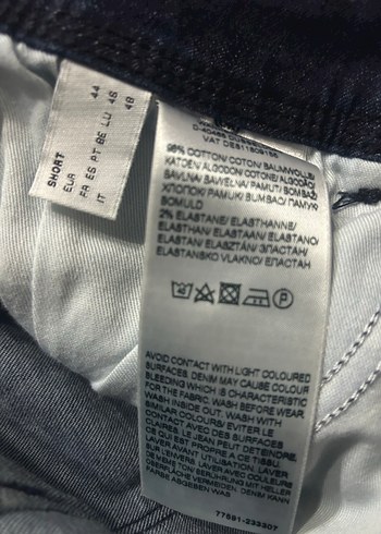 46 Beden Lacivert Kadın Denim Kemerli Pantolon