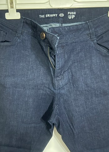 46 Beden lacivert Renk Lacivert Kadın Denim Kemerli Pantolon