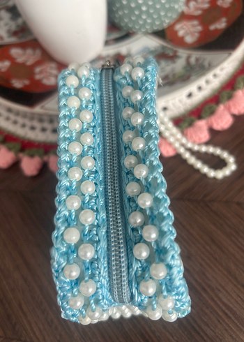 Mavi Boncuk İşlemeli cüzdan - Görsel 4