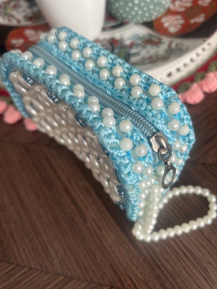 Mavi Boncuk İşlemeli cüzdan - Görsel 2