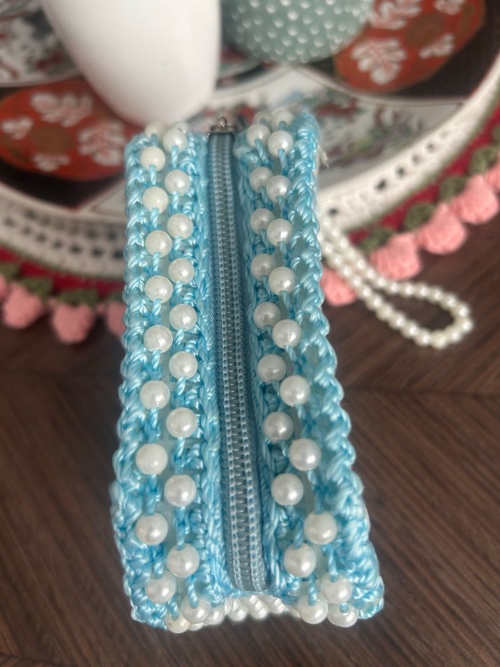 Mavi Boncuk İşlemeli cüzdan - Görsel 4