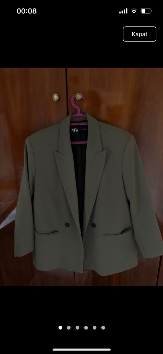 Bej Düğmeli Kadın Blazer Ceket - Görsel 2