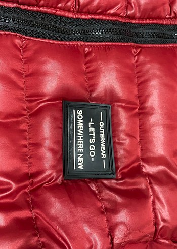 Kırmızı Fermuarlı Kadın Kış Montu - Görsel 4