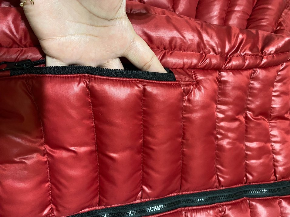 Kırmızı Fermuarlı Kadın Kış Montu - Görsel 3