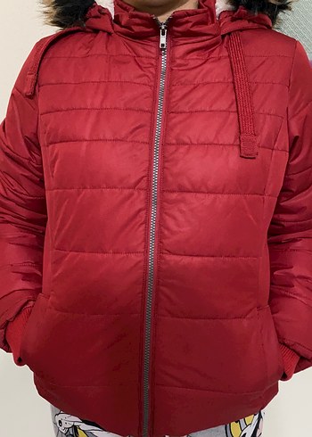 Kürklü Kırmızı Kadın Kışlık Mont - Görsel 9