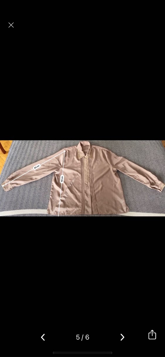 Bej Düğmeli VİNTAGE Uzun Kollu Kadın Gömlek - Görsel 5