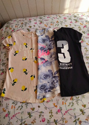 H&M 3 adet kız çocuk tişört - Görsel 2