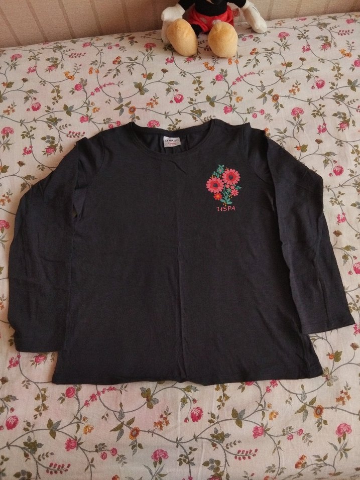 3 adet kız çocuk uzun kollu tişört - Görsel 2