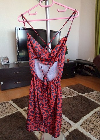 Leopar Desenli Mini Elbise - Görsel 3