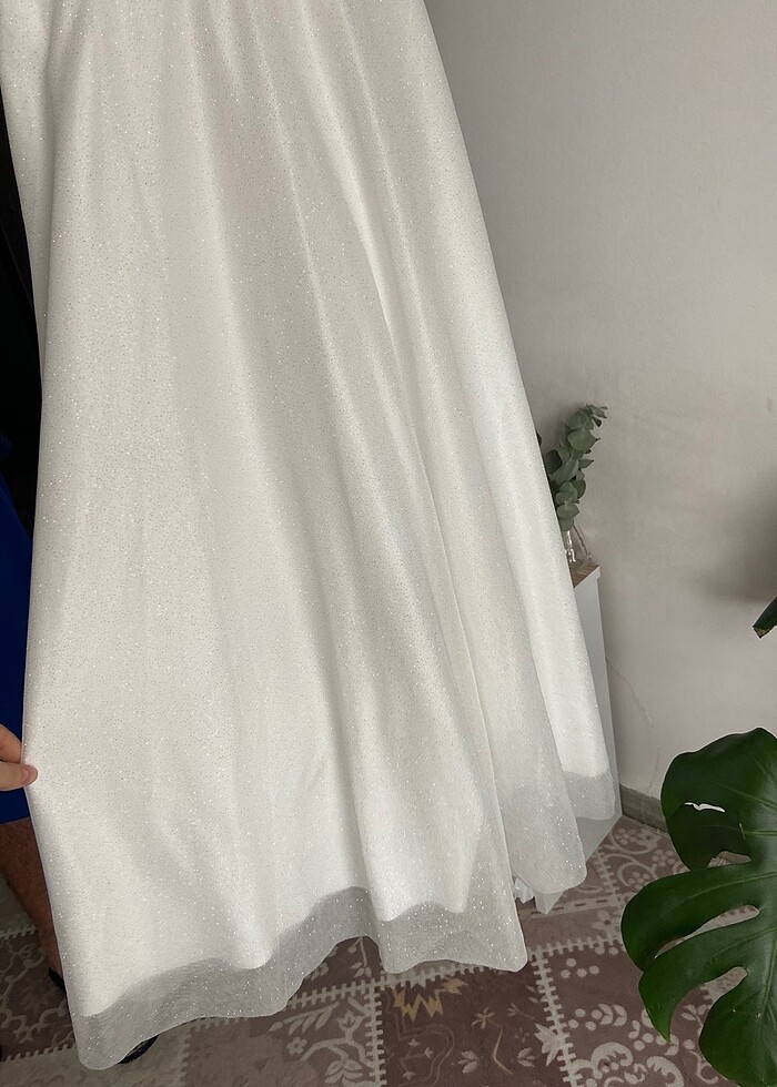 Simli Bağlama Detaylı Midi Abiye - Görsel 4