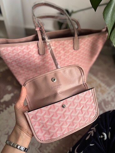 Beden GOYARD Büyük Boy Pembe Çanta+Cüzdan