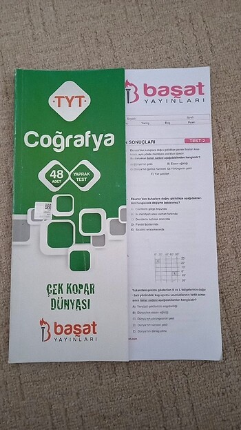 Tyt coğrafya yaprak test 